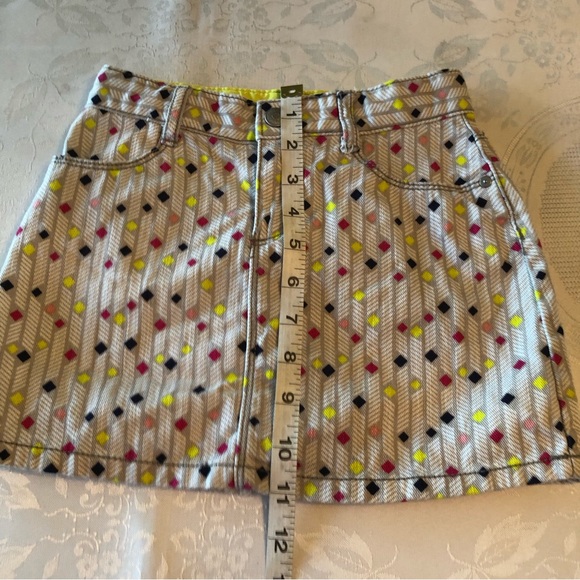 Gymboree Girls Size 5 Multicolored Mini Jeans Denim Skirt Geometric Pattern - Picture 7 of 14